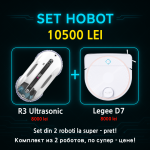 Ofertă specială în Moldova! Set HOBOT R3 Ultrasonic + Legee D7 la doar 10 500 lei. Robot pentru geamuri și robot mop performant într-un singur pachet. Livrare rapidă în Chișinău și Moldova!