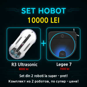 Super ofertă în Moldova! Set HOBOT R3 Ultrasonic + Legee 7 la doar 10 000 lei. Curățare eficientă a geamurilor și podelelor cu roboți inteligenți. Livrare rapidă în Chișinău și Moldova!